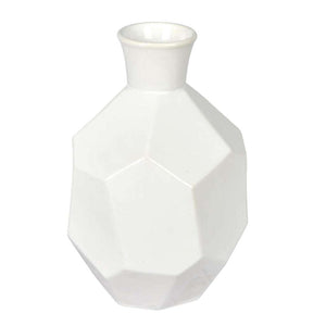 10" White Ceramic Geometric Bottle Vase 1
