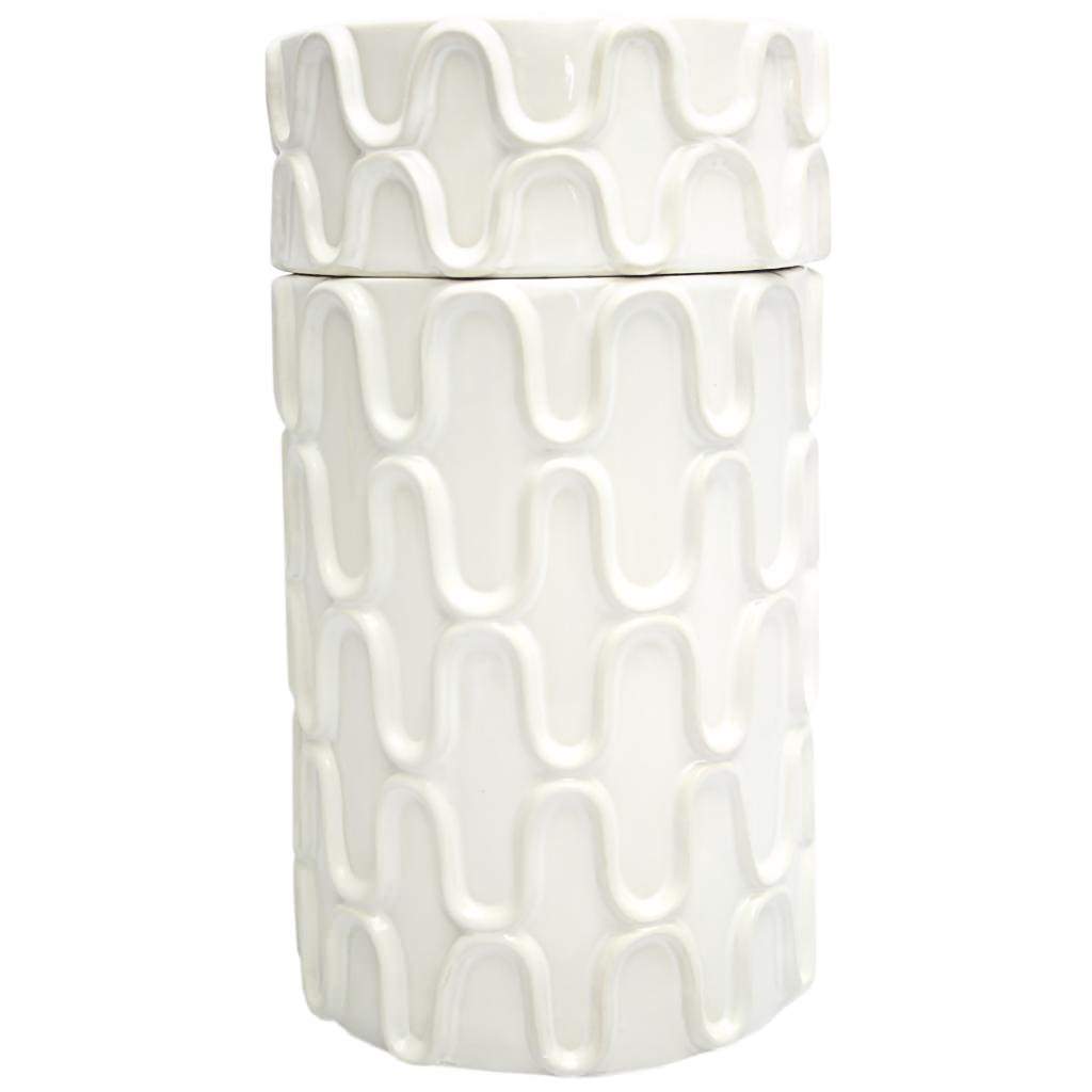 12" White Container with Lid 1