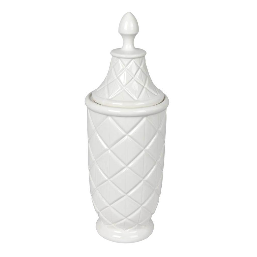 18.5" White Container with Lid 1