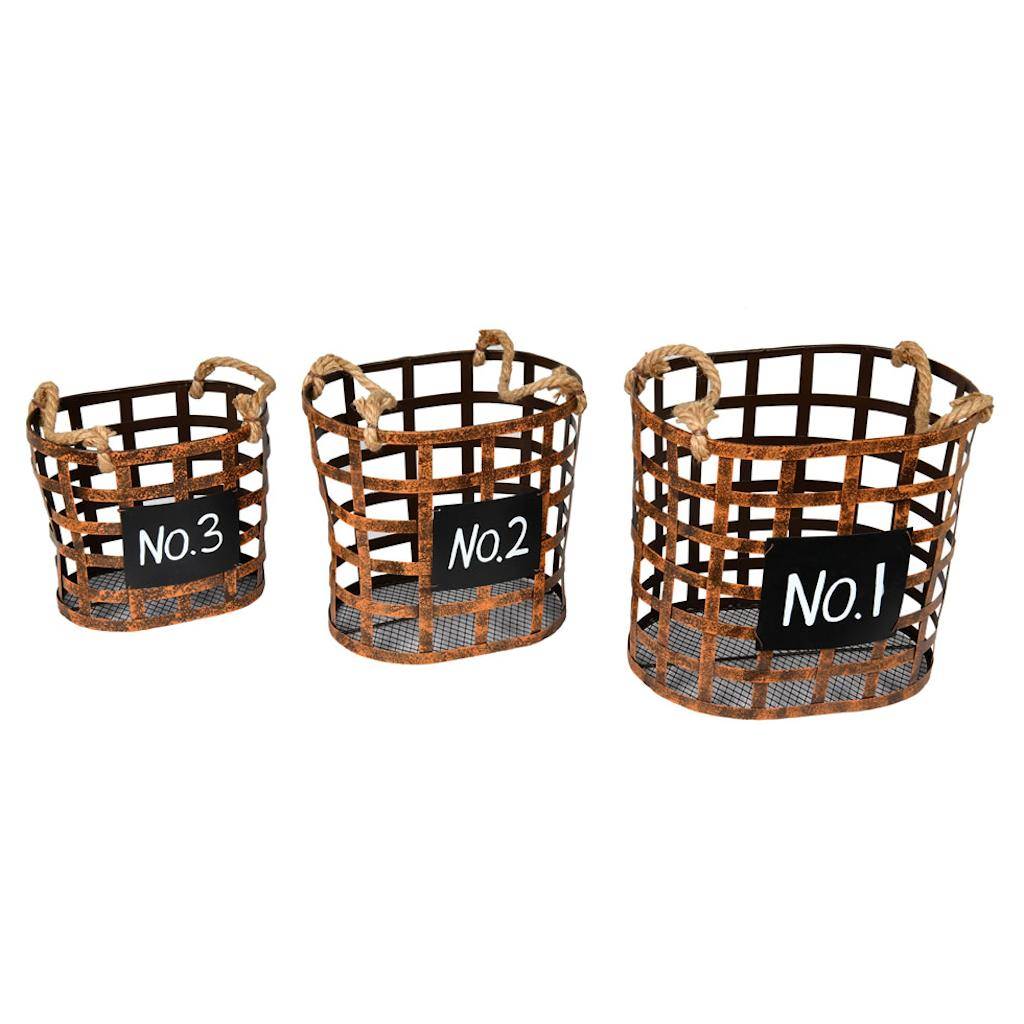 10" Wire Chalkboard Oval Basket (Set of 3) 1