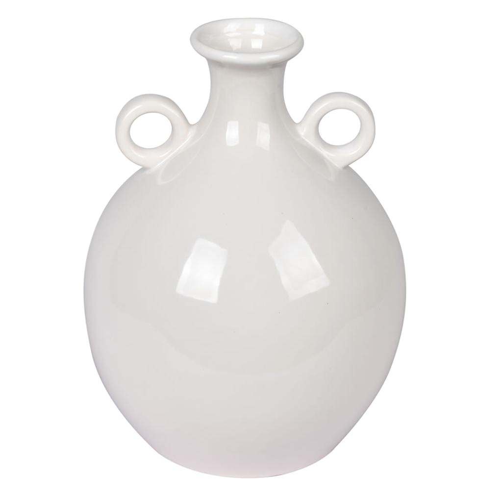 10" Light Gray Ceramic Pot with Handles 1
