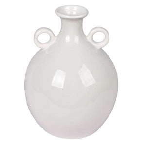 10" Light Gray Ceramic Pot with Handles 1
