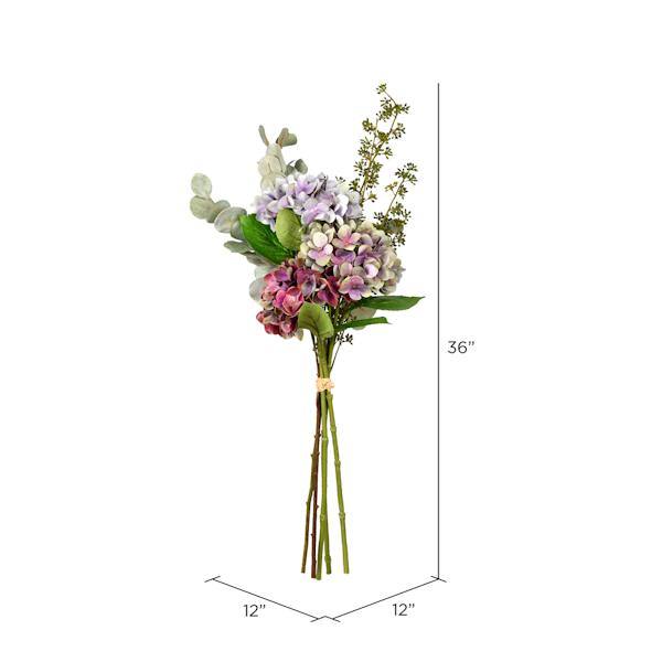 36" Artificial Gray Lilac Hydrangea Bundle Bouquet 2