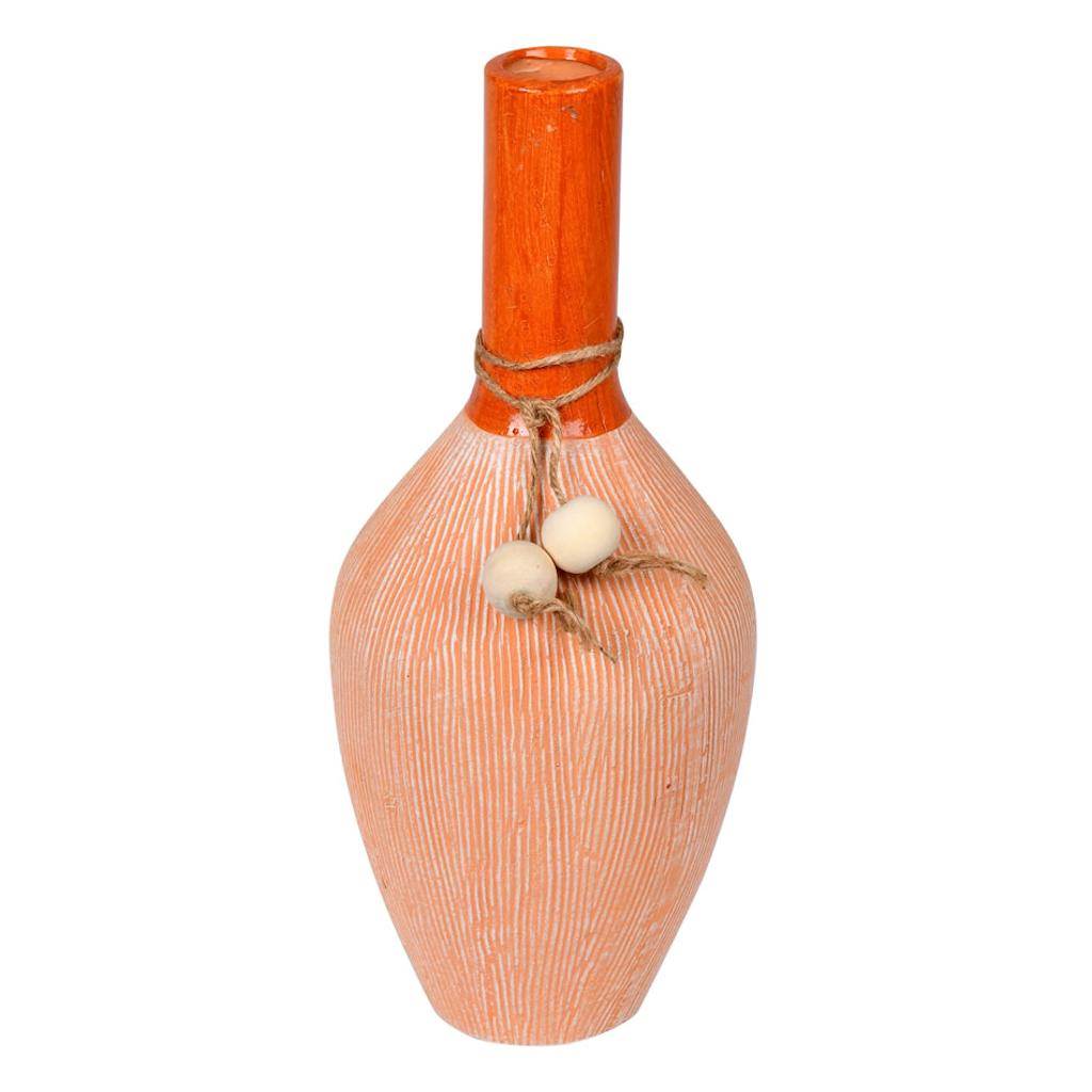 11.25" Brown Twine Terracotta Vase 1