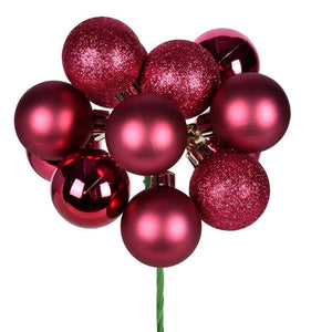 12" Berry Red Ball Pick Christmas Ornament (4 Pack) 1