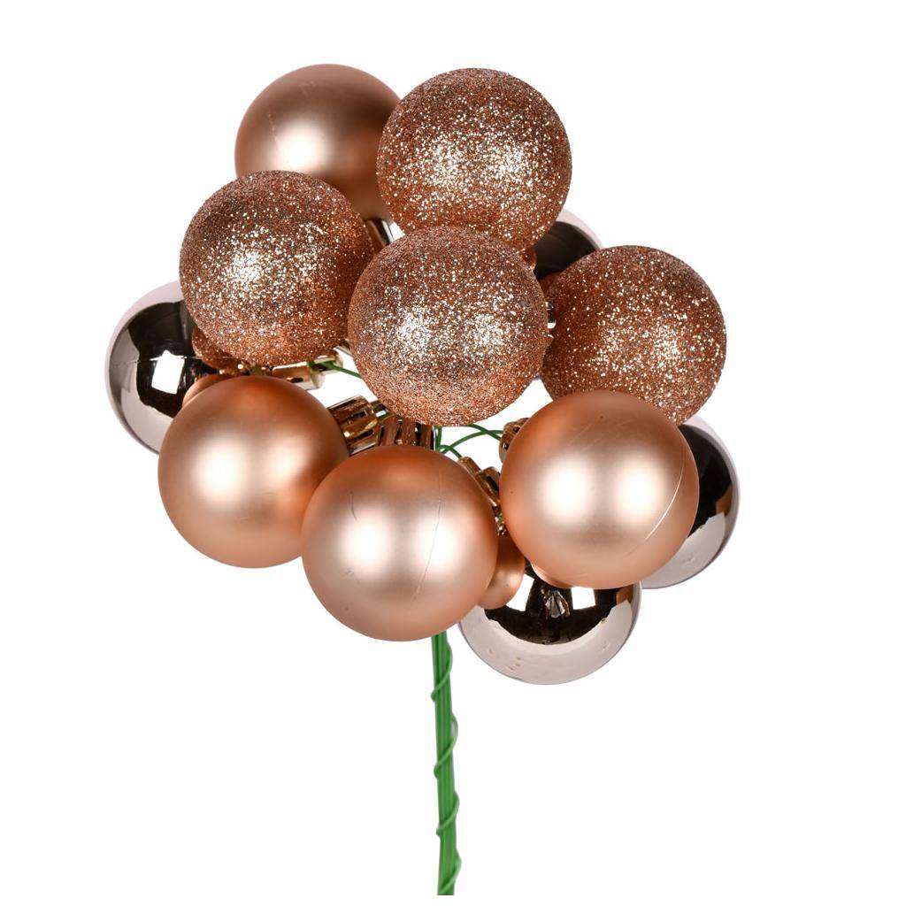 12" Cafe Latte Ball Ornament Pick (4 pack) 1