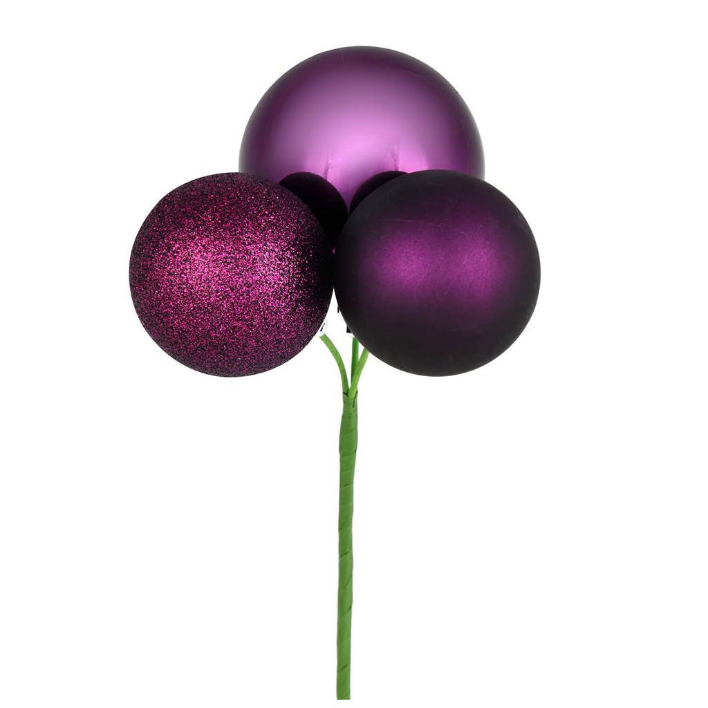 18" Plum Ornament Pick (4 pack) 1