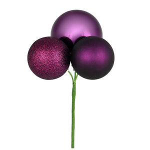 18" Plum Ornament Pick (4 pack) 1