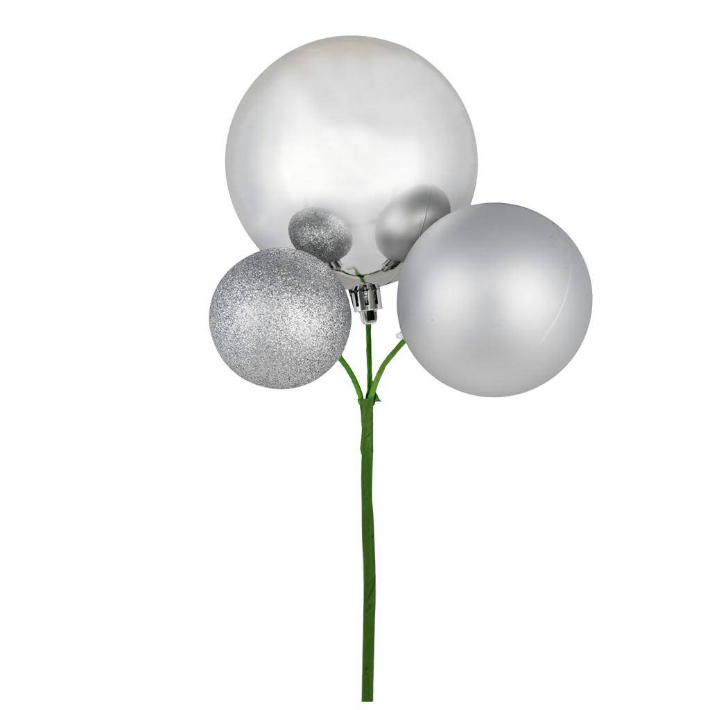 18" Silver Ornament Pick (3 pack) 1