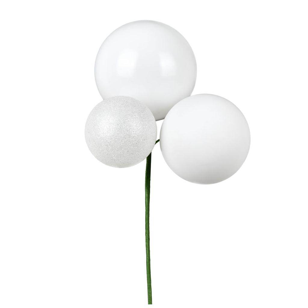 18" White Ornament Pick (2 pack) 1