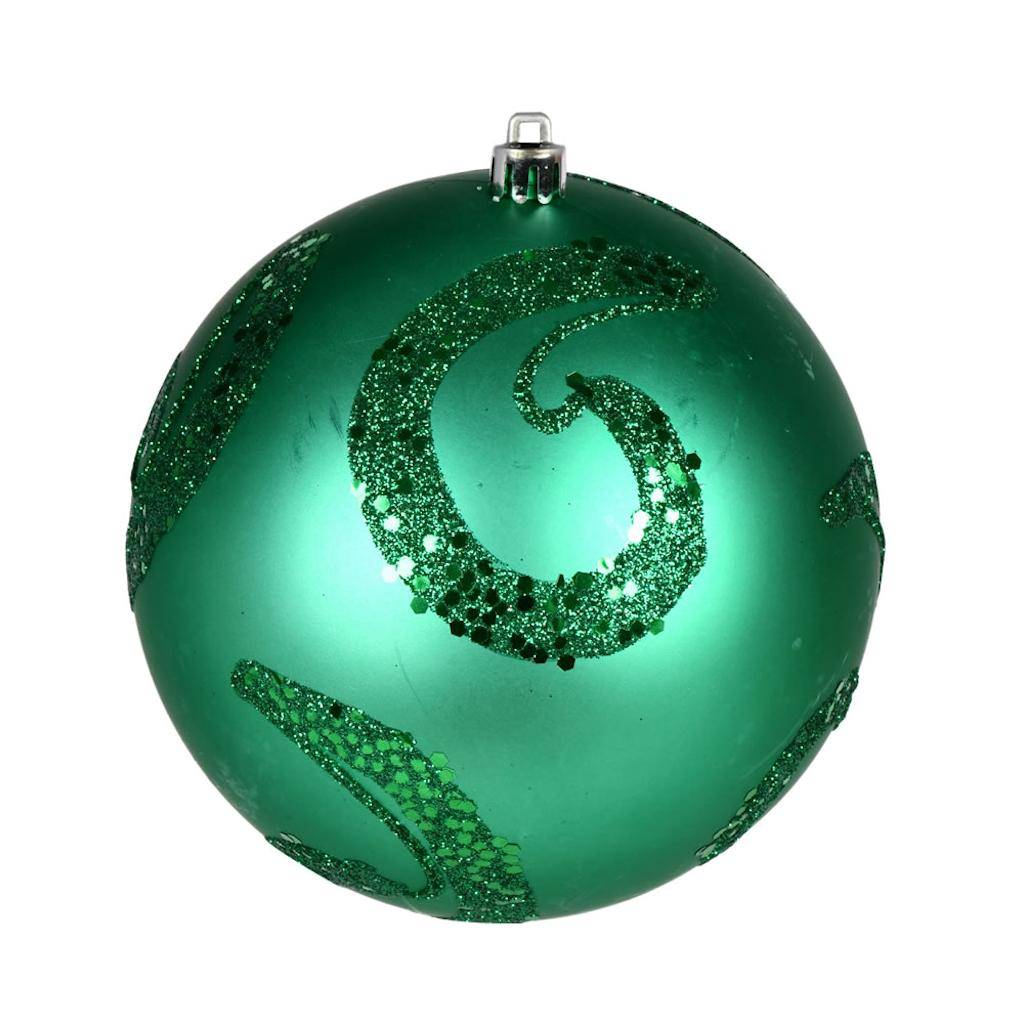 4" Seafoam Green Matte Sequin Ball Christmas Ornament (6 Pack) 1