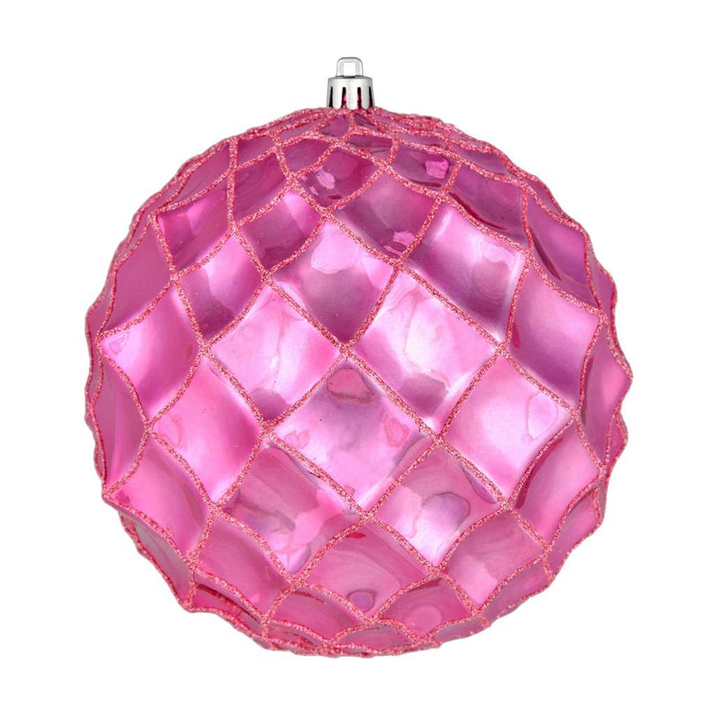 4" Mauve Shiny Form Ball Ornament (6 pack) 1