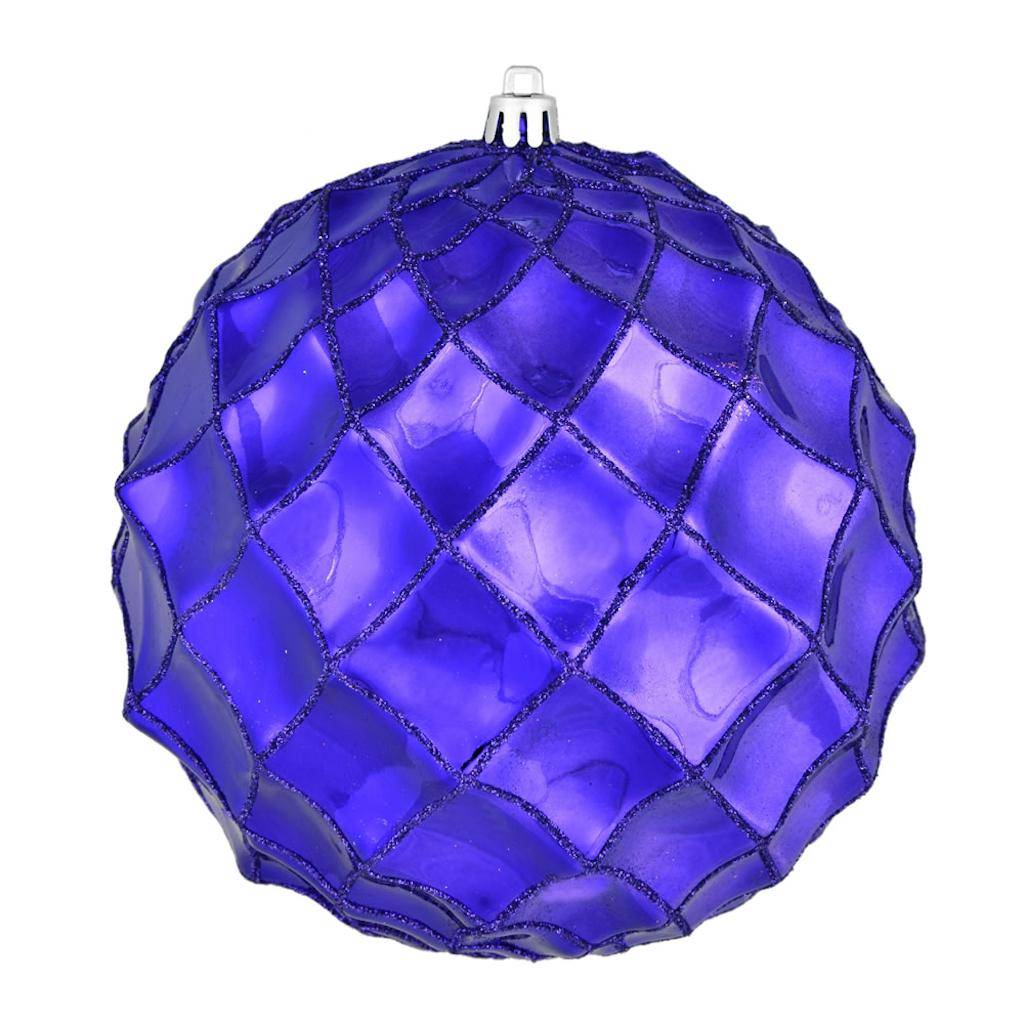 4" Purple Shiny Form Ball Ornament (6 pack) 1