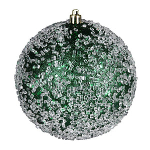 4.75" Emerald Glitter Hail Ball Ornament (4 pack) 1