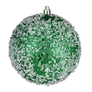 10" Green Glitter Hail Ball Ornament 1