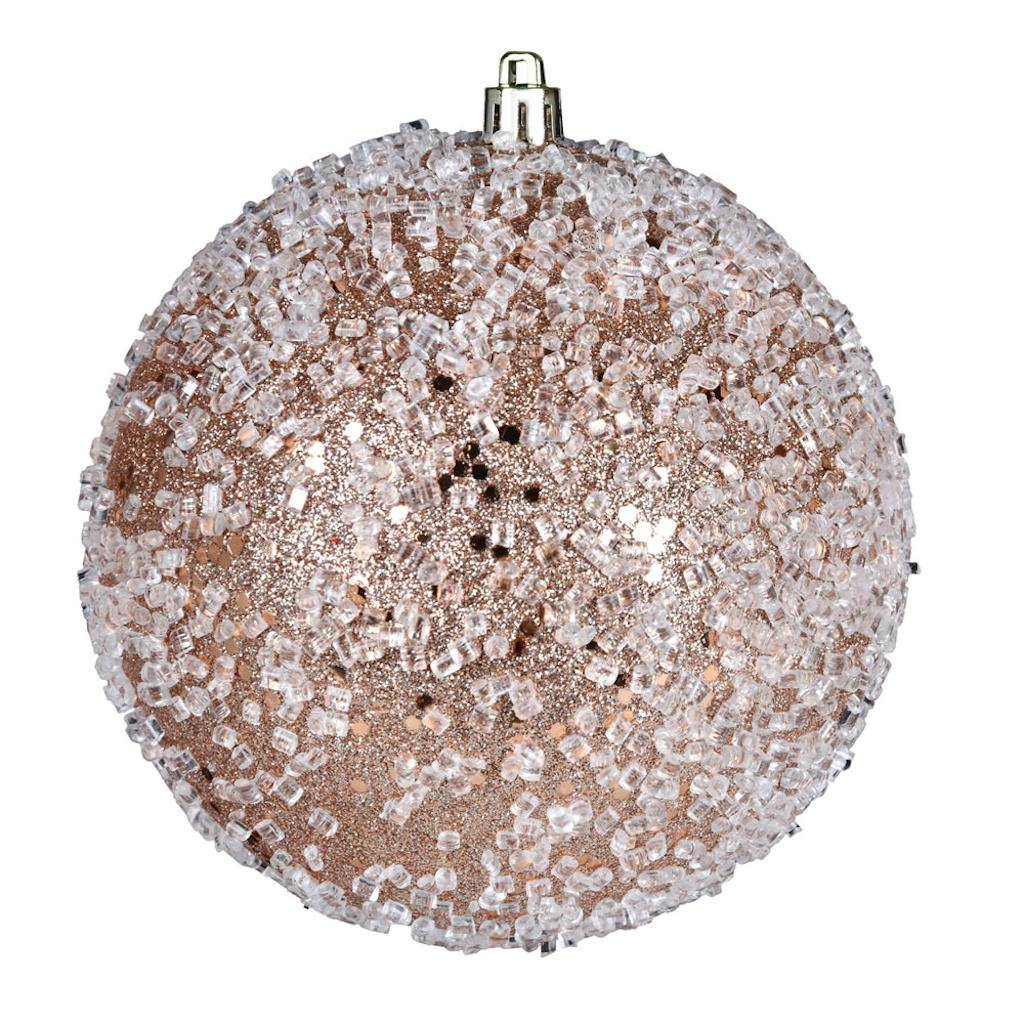 10" Cafe Latte Glitter Hail Ball Ornament 1