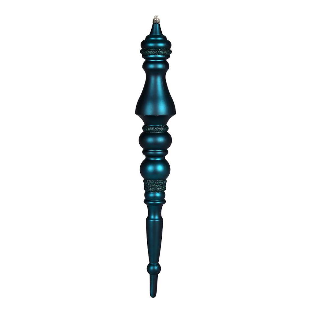 20" Sea Blue Matte Finial Ornament 1