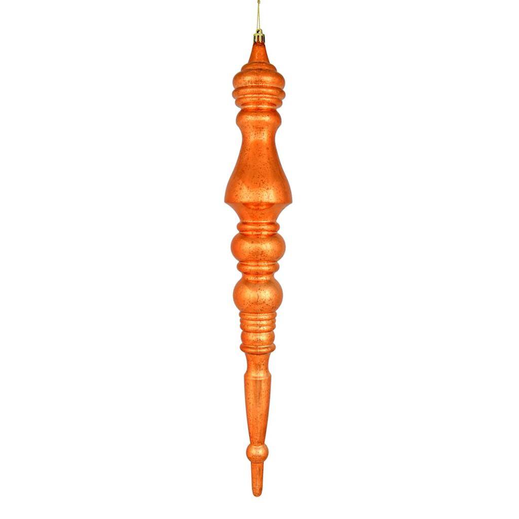 20" Burnished Orange Mercury Finial Ornament 1