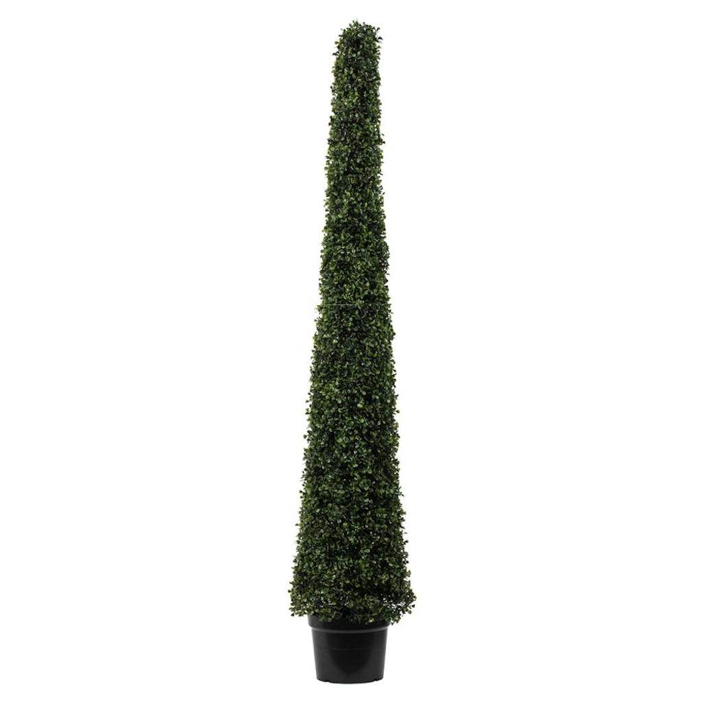 4' Artificial Potted Boxwood Cone 1