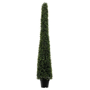 5' Artificial Potted Boxwood Cone 1