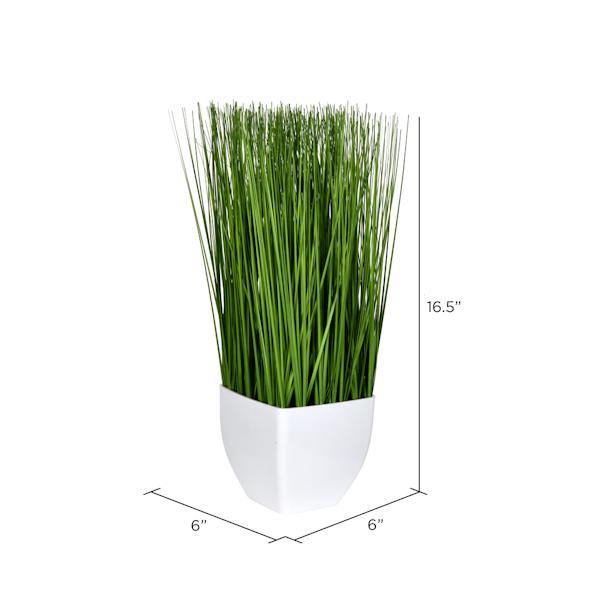 16.5" Artificial Green Potted Grass 2