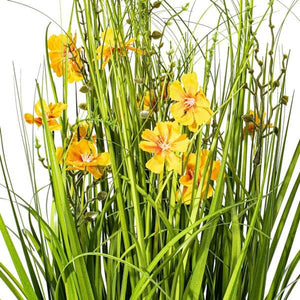 22.5" Artificial Yellow Potted Cosmos Grass 3
