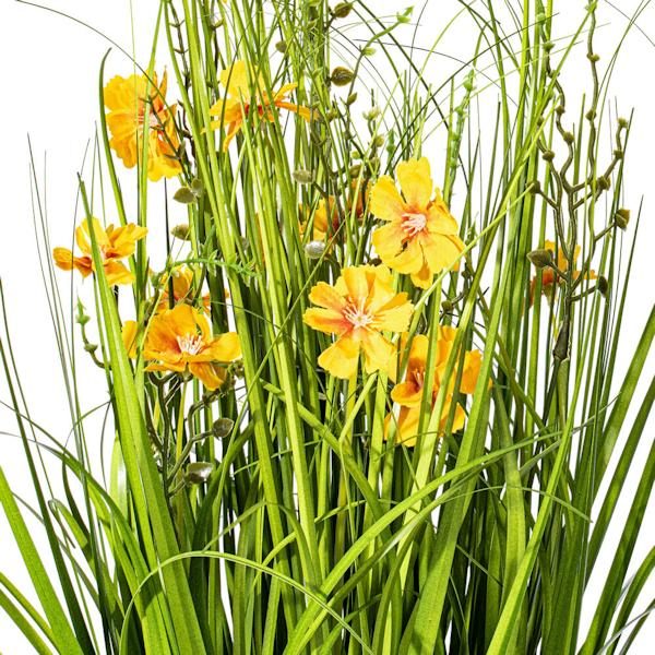 22.5" Artificial Yellow Potted Cosmos Grass 3