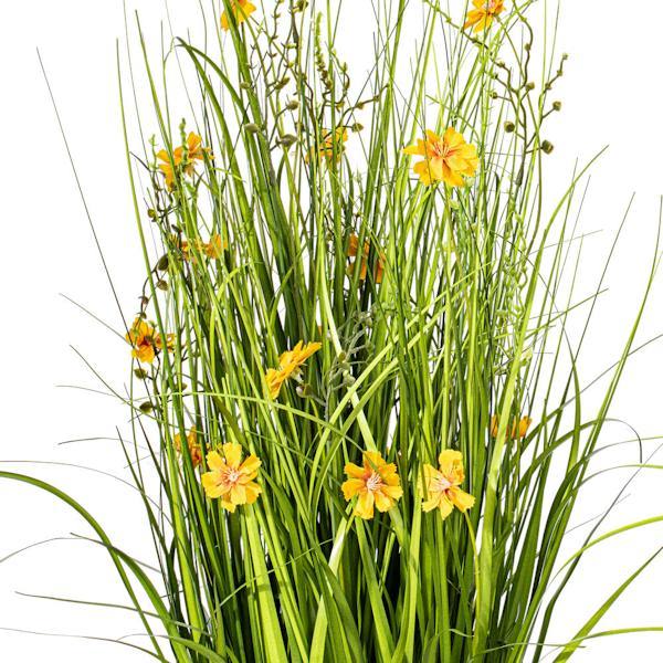 31" Artificial Yellow Potted Cosmos Grass 3