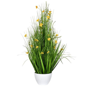 42" Artificial Yellow Potted Cosmos Grass 1