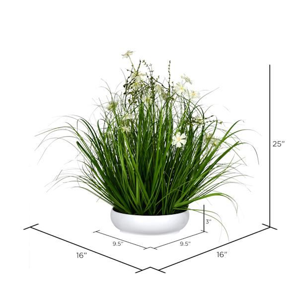 25" Artificial Cream Potted Cosmos Grass 2