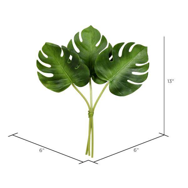 13" Artificial Green Split Philo Leaf Bundle (2 pack) 2