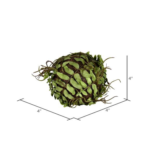 4" Artificial Green Boston Fern Ball (3 pack) 2