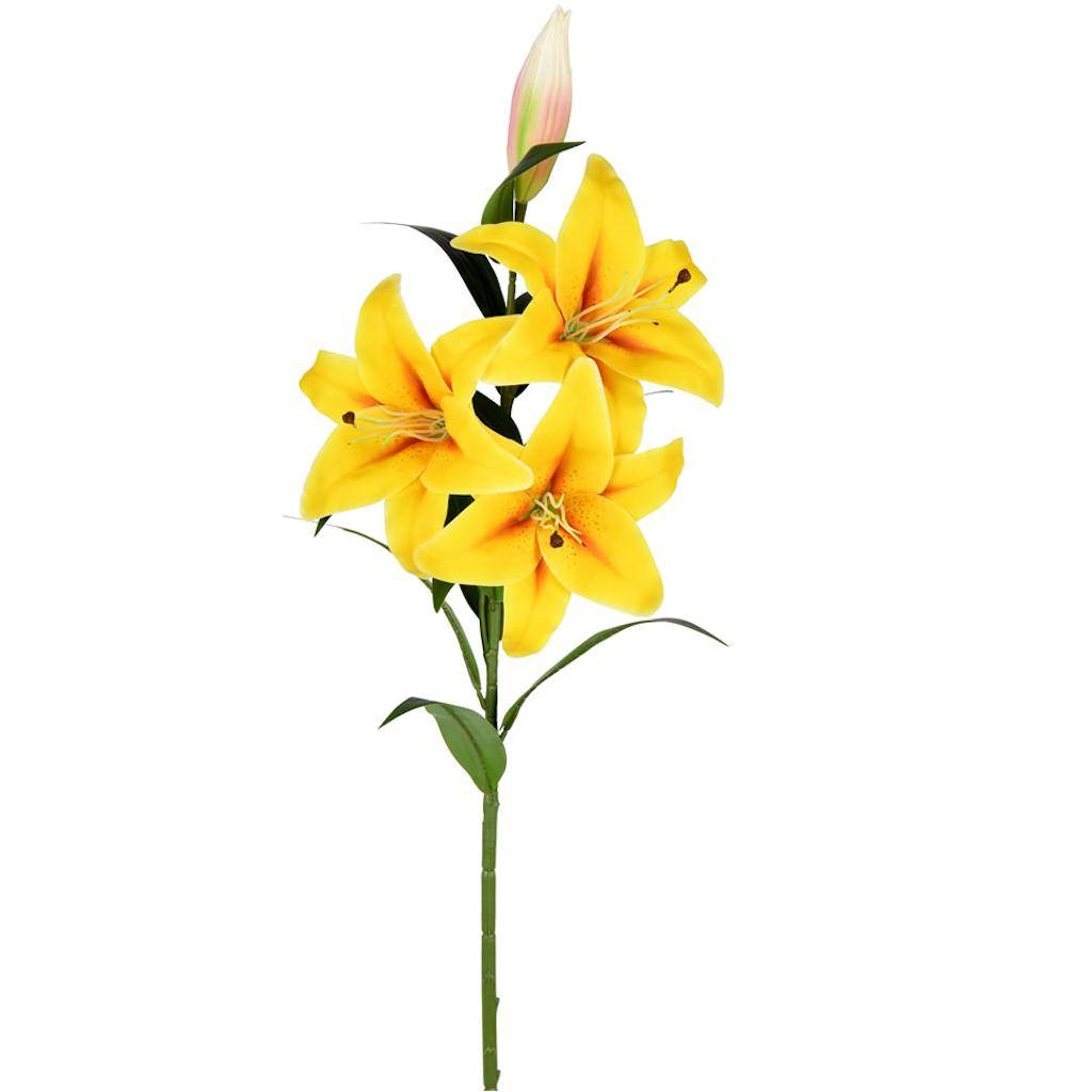 36" Artificial Yellow Lily Spray (2 pack) 1