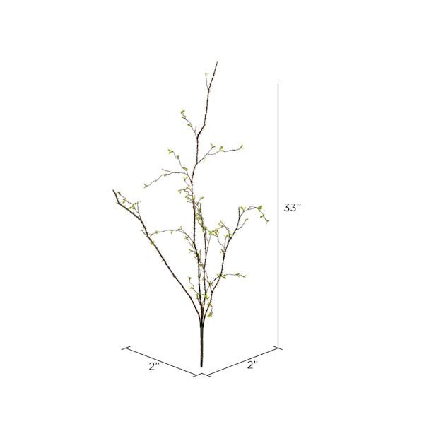 33" Artificial Baby Leaf Branch (2 pack) 2