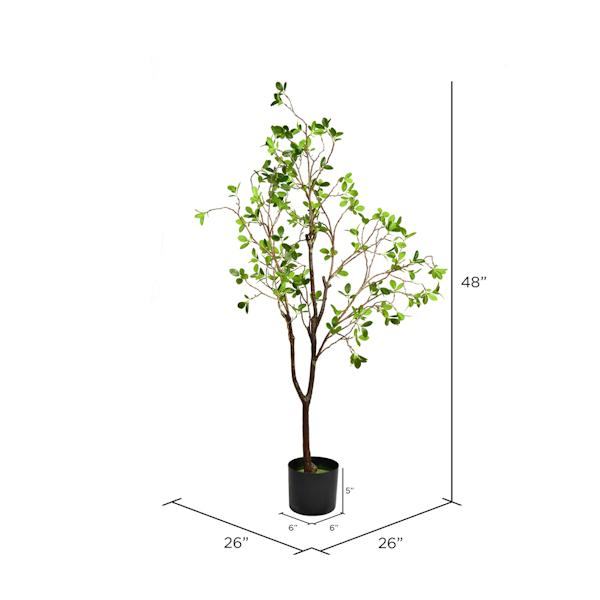 4' Artificial Potted Milan Leaf Tree 2