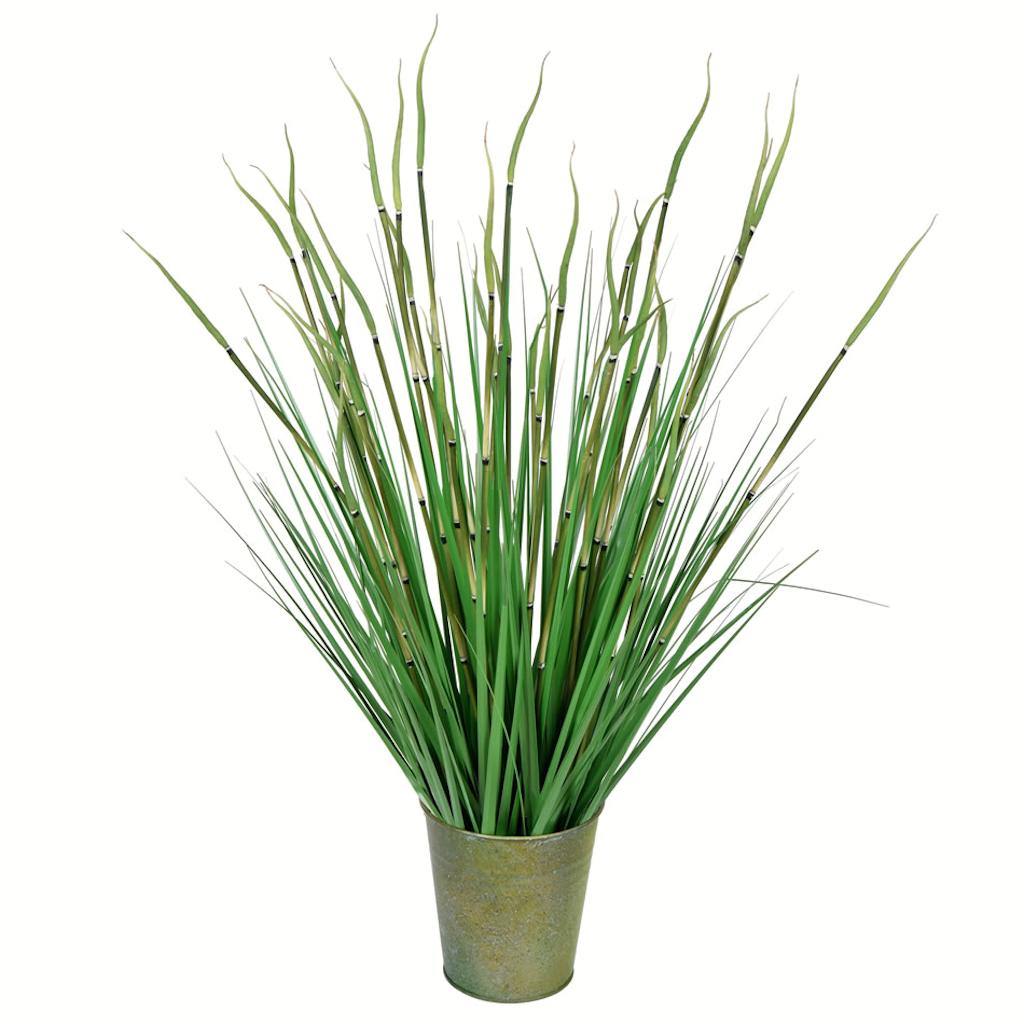 28" Artificial Green Grass in Iron Pot 1