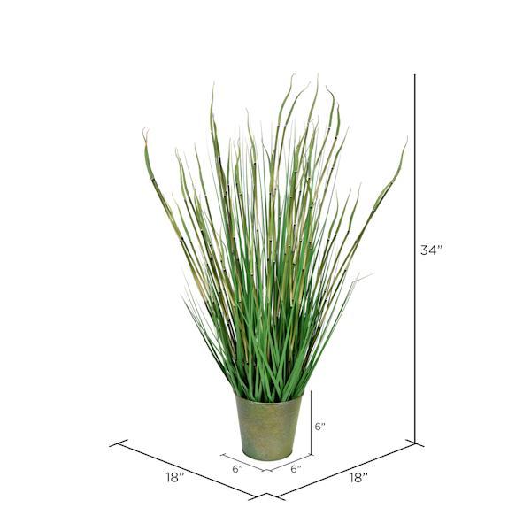 34" Artificial Green Grass in Iron Pot 2