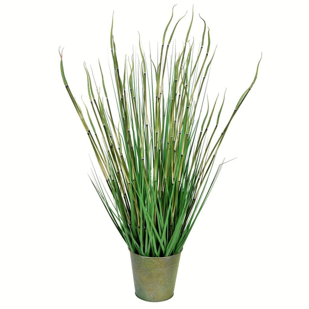 34" Artificial Green Grass in Iron Pot 1