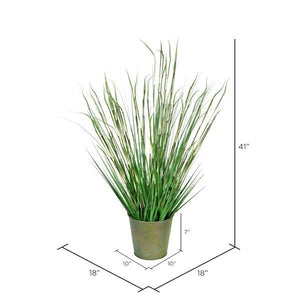 41" Artificial Green Grass in Iron Pot 2