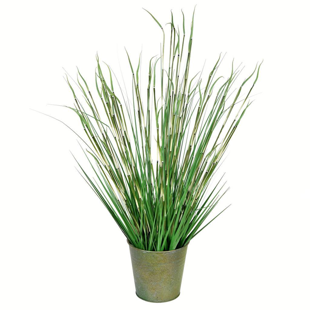 41" Artificial Green Grass in Iron Pot 1