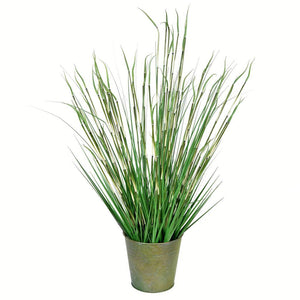 41" Artificial Green Grass in Iron Pot 1