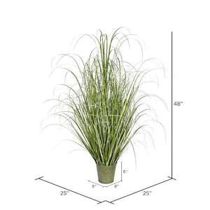 48" Artificial Green Grass in Iron Pot 2
