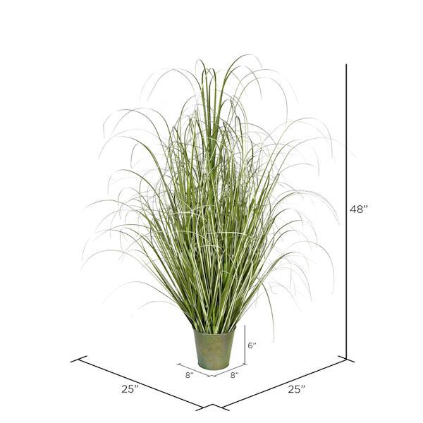 48" Artificial Green Grass in Iron Pot 2