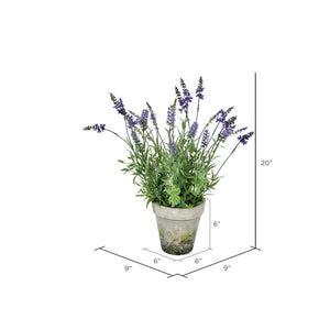 20" Artificial Lavender in Cement Pot 2