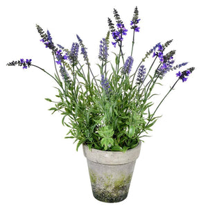 20" Artificial Lavender in Cement Pot 1