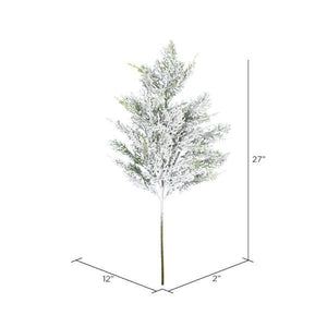 27" Artificial Snowy Cedar Spray 2