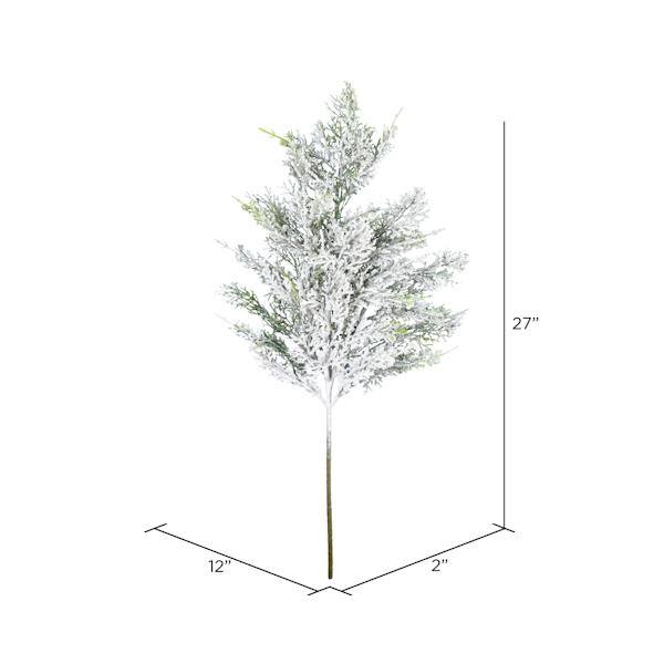 27" Artificial Snowy Cedar Spray 2
