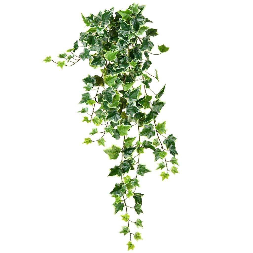 34" Artificial Variegated Green Ivy Hanging Bush 1