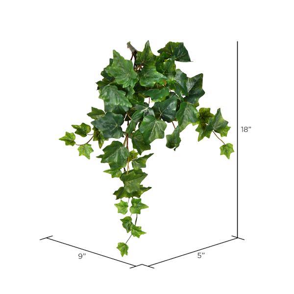 18" Artificial Green Ivy Hanging Bush (3 Pack) 2