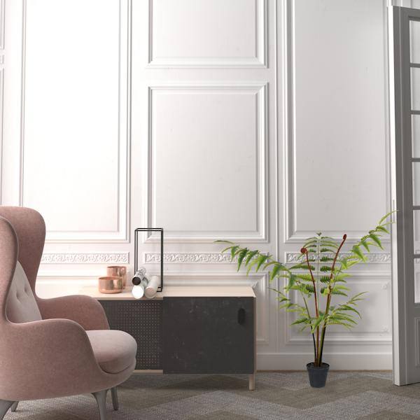 3' Artificial Potted Leather Fern 3